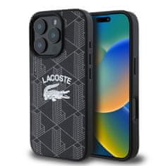 Lacoste Zadný kryt Blend Monogram MagSafe pre iPhone 16 Pro Black