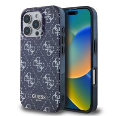 Guess Zadný kryt IML Denim Effect MagSafe pre iPhone 16 Pro Max Dark Blue