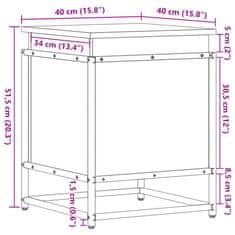 Petromila vidaXL Úložný box s vekom sivá sonoma 40x40x51,5 cm kompozitné drevo