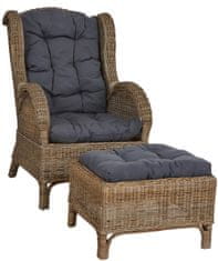 Linder Exclusiv LEX Ratanové kreslo CONSUL RATTAN Dark Grey