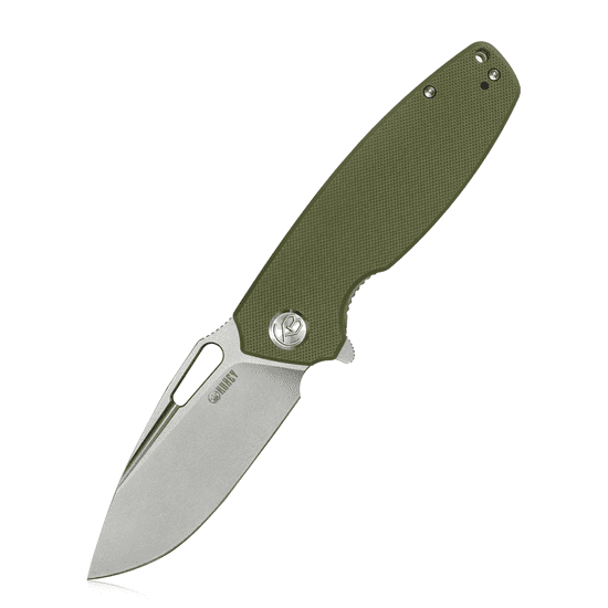 KUBEY KU322B Tityus Green vreckový nôž 8,6 cm, Bead Blasted, zelená, G10, spona