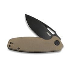 KUBEY KU322D Tityus Tan vreckový nôž 8,6 cm, Dark Stonewash, hnedá Tan, G10, spona