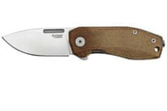 LionSteel NA01 CVN NANO vreckový nôž 6,5 cm, Satin, hnedá natural, Micarta, oceľ