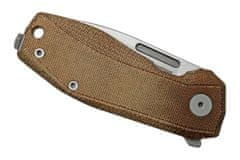 LionSteel NA01 CVN NANO vreckový nôž 6,5 cm, Satin, hnedá natural, Micarta, oceľ