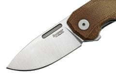 LionSteel NA01 CVN NANO vreckový nôž 6,5 cm, Satin, hnedá natural, Micarta, oceľ