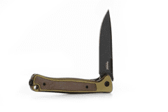 LionSteel SK01A GB Skinny vreckový nôž 8,4 cm, čierna, zelená, hliník, Micarta