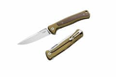 LionSteel SK01A GS Skinny vreckový nôž 8,4 cm, Stonewash, zelená, hliník, Micarta