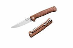 LionSteel SK01A ES Skinny vreckový nôž 8,4 cm, Stonewash, hnedá, hliník, Micarta