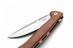 LionSteel SK01A ES Skinny vreckový nôž 8,4 cm, Stonewash, hnedá, hliník, Micarta