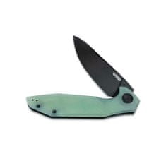 KUBEY KU117G Nova vreckový nôž 9,2 cm, Blackwash, zelená Jade, G10