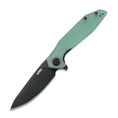 KUBEY KU117G Nova vreckový nôž 9,2 cm, Blackwash, zelená Jade, G10