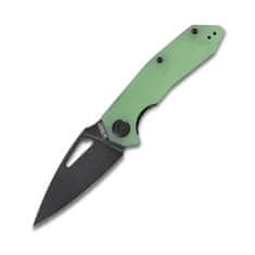 KUBEY KU122E Coeus vreckový nôž 7,9 cm, Dark Stonewash, Jade zelená, G10