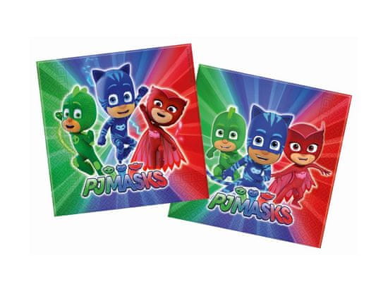 PJ Masks Narodeninové obrúsky 33 cm / 20 ks