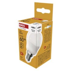 EMOS LED žiarovka Basic Mini Globe / E14 / 9,4 W (60 W) / 806 lm / Neutrálna biela