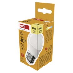 EMOS LED žiarovka Basic Mini Globe / E27 / 5,5 W (40 W) / 470 lm / Teplá biela