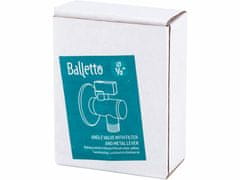 BALLETTO Ventil rohový s filtrom, 1/2" -1/2", zinok, 125g