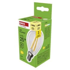 EMOS LED žiarovka Filament Mini Globe / E14 / 1,8 W (25 W) / 250 lm / Teplá biela