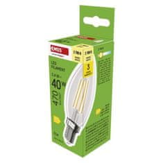 EMOS LED žiarovka Filament sviečka / E14 / 3,4 W (40 W) / 470 lm / Teplá biela