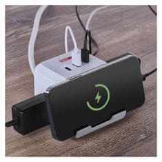 EMOS Predlžovací kábel - kocka 2 m / 2 zásuvky / biely / 2×USB-A + 1×USB-C+Qi / 1,5 mm2