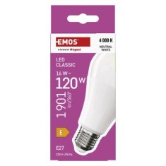 EMOS LED žiarovka Classic A70 / E27 / 16 W (120 W) / 1901 lm / Neutrálna biela