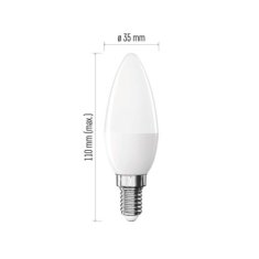 EMOS LED žiarovka Basic sviečka / E14 / 9,4 W (60 W) / 806 lm / Teplá biela