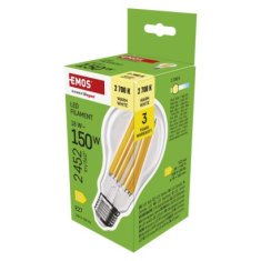 EMOS LED žiarovka Filament A70 / E27 / 18 W (150 W) / 2452 lm / Teplá biela