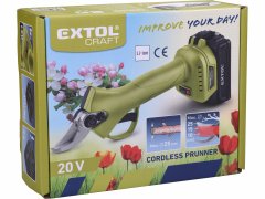 Extol Craft Nožnice na konáre akumulátorové bezuhlíkové, 20V, 1x 2Ah Li-ion, 2A nabíjačka, max. 25mm, EXTOL CRAF