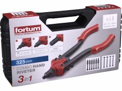 Fortum Kliešte nitovacie 3v1, nity 2,4-6,4mm, matice M3-M10, skrutky M4-M8, FORTUM