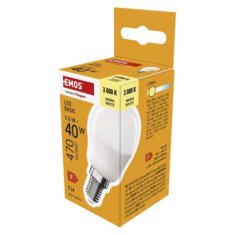 EMOS LED žiarovka Basic Mini Globe / E14 / 5,5 W (40 W) / 470 lm / Teplá biela