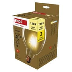 EMOS LED žiarovka Vintage G125 / E27 / 4,5 W (40 W) / 420 lm / Teplá biela