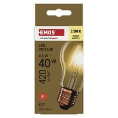 EMOS LED žiarovka Vintage A60 / E27 / 4,5 W (40 W) / 420 lm / Teplá biela