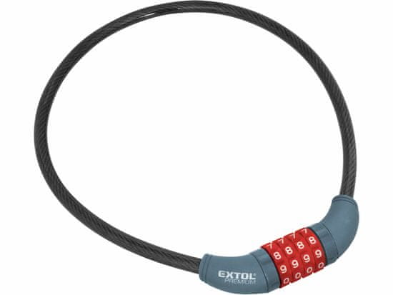 Extol Premium Zámok na bicykel číselný kód, Ø10mmx650mm, 4-miestny kód, EXTOL PREMIUM