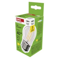 EMOS LED žiarovka Filament Mini Globe / E27 / 3,4 W (40 W) / 470 lm / Neutrálna biela