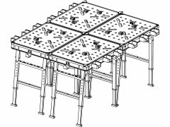 Fortum Stôl pracovný skladací, max. 450kg, 845x598x735-885mm, fixačné otvory, FORTUM