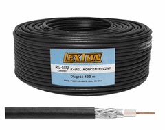 sapro Koaxiálny kábel Lexton LXK506CU RG58, 5mm, 50 Ohm, 100m, čierny 