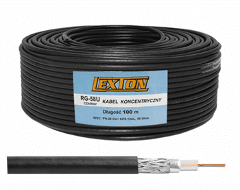 sapro Koaxiálny kábel Lexton LXK506CU RG58, 5mm, 50 Ohm, 100m, čierny