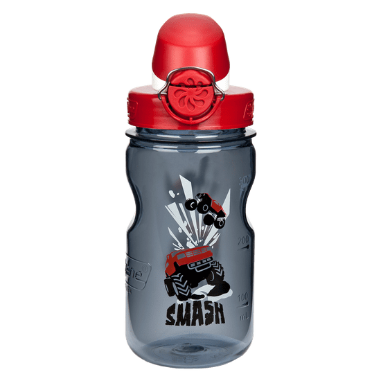 Nalgene Fľaša Nalgene OTF Kids Grey with Smash Graphic And Red Cap