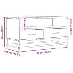 Vidaxl TV skrinka dub sonoma 80x34,5x40 cm kompozitné drevo a kov