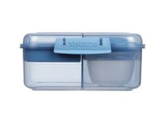 Sistema Ocean Bound Bento Cube trojkomorová krabička s nádobou na jogurt a 2 tácky 1,25 l, mix farieb