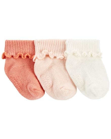 CARTER'S Ponožky Pink Ribbed holka LBB 3 ks 12-24m