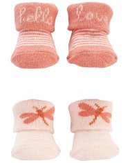 CARTER'S Ponožky Pink Stripe Dragonfly holka LBB 2 ks, NB / veľ. 56