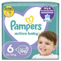 Pampers Active Baby Plienky jednorazové 6 (13-18 kg) 96 ks - MEGA PACK