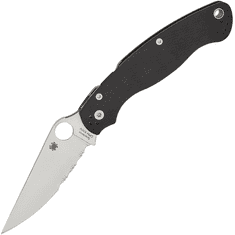 Spyderco C36GPS2 Military 2 Reveal 13 vreckový nôž 10,2 cm, čiastočné zúbkovanie, Satin, čierna, G10