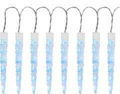 Reťaz MagicHome Vianoce Icicle, 65x LED ľadovo modrá, 8 funkcií, 230 V, 50 Hz, IP44, exteriér, osvetlenie, L-2,70 m