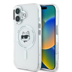 Karl Lagerfeld Zadný kryt IML Choupette Head Metal Frame MagSafe pre iPhone 16 Transparent