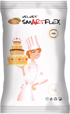 Smartflex Fondant - Velvet Mandle 1 kg vo vrecúšku (Poťahovacia a modelovacia hmota na torty) 0244 dortis