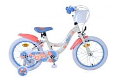 Volare Disney Stitch detský bicykel pre dievčatá - 16 palcov - Krémová/Korálová/Modrá - Dve ručné brzdy