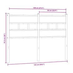 Vidaxl Čelo postele, dub sonoma 120 cm, železo a kompozitné drevo