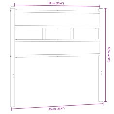 Vidaxl Čelo postele, tmavý dub 90 cm, železo a kompozitné drevo