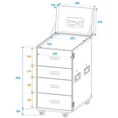 Roadinger WDS-2, univerzálny šuplíkový case s kolieskami